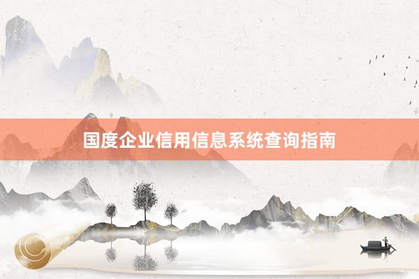 国度企业信用信息系统查询指南