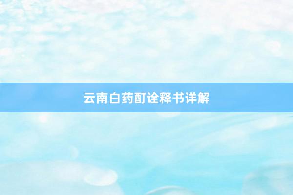 云南白药酊诠释书详解